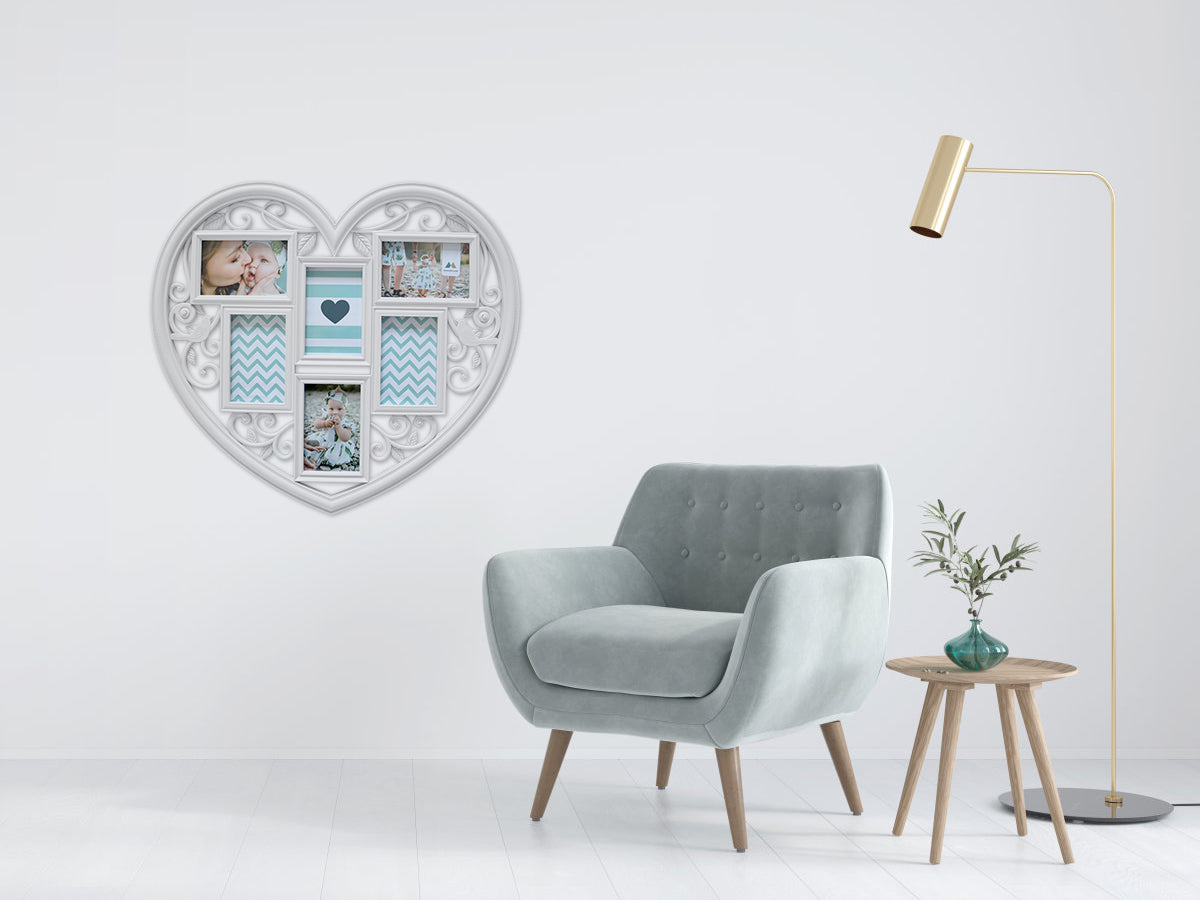 Heart shape collage frame-6 open
