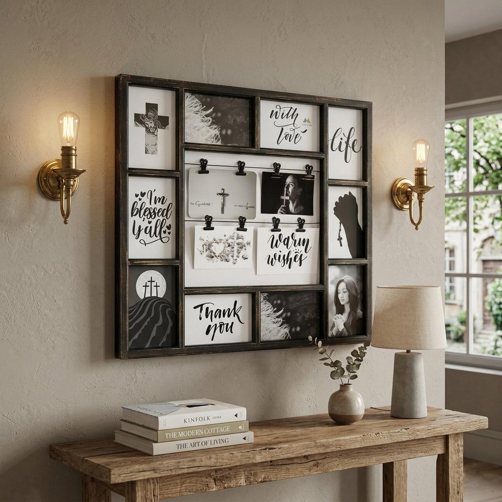 Collage frame- 10 open+ 8 clips